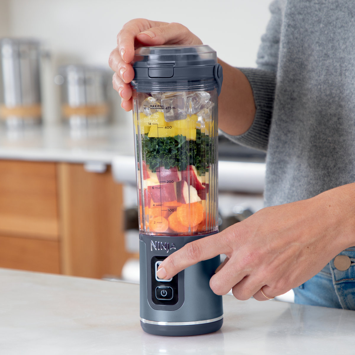Ninja® Blast 18oz. Portable Cordless Blender with Leakproof-Lid & Sip Spout, USB-C Rechargeable, Dishwasher Safe Parts